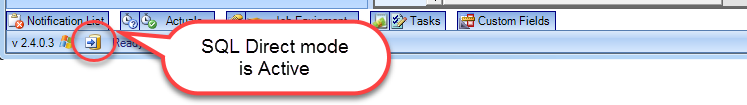 Figure 3 – The SQL Direct mode Status Bar Icon